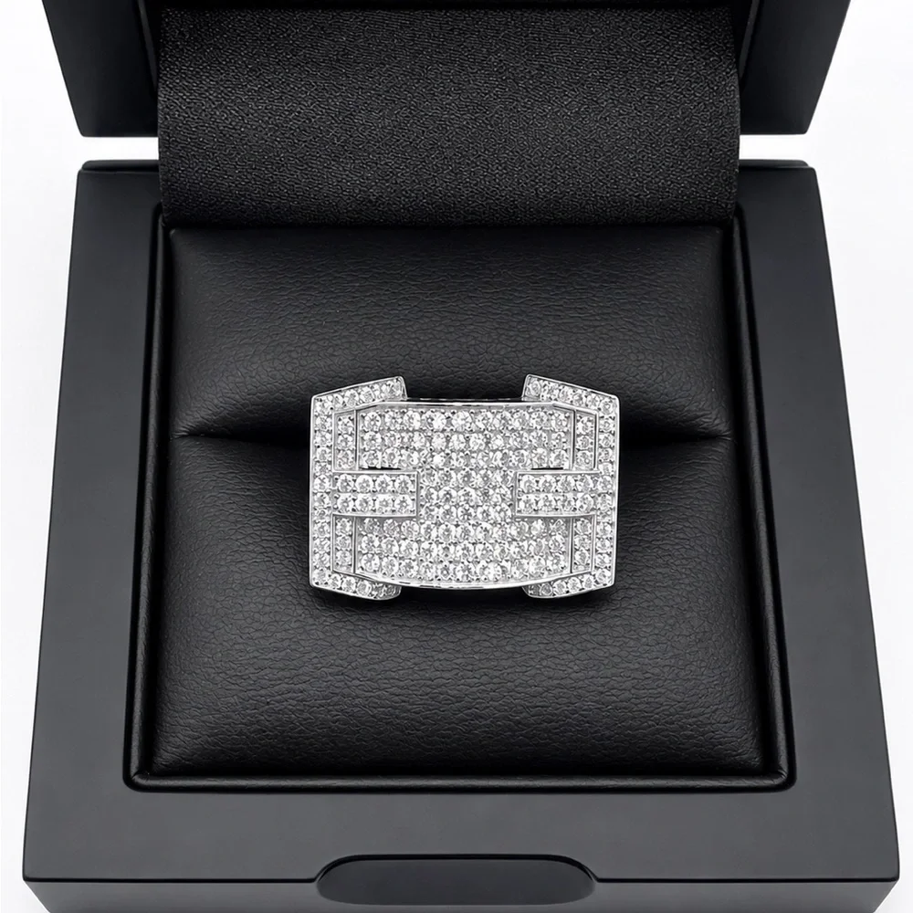 925 Sterling Silver 2.00CT MOISSANITE Men’s Ring Size 11 Or 12